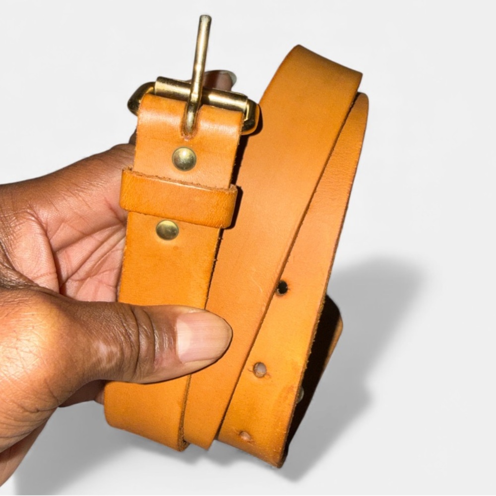 Vachetta leather Brown Leather with Gold brass Accents